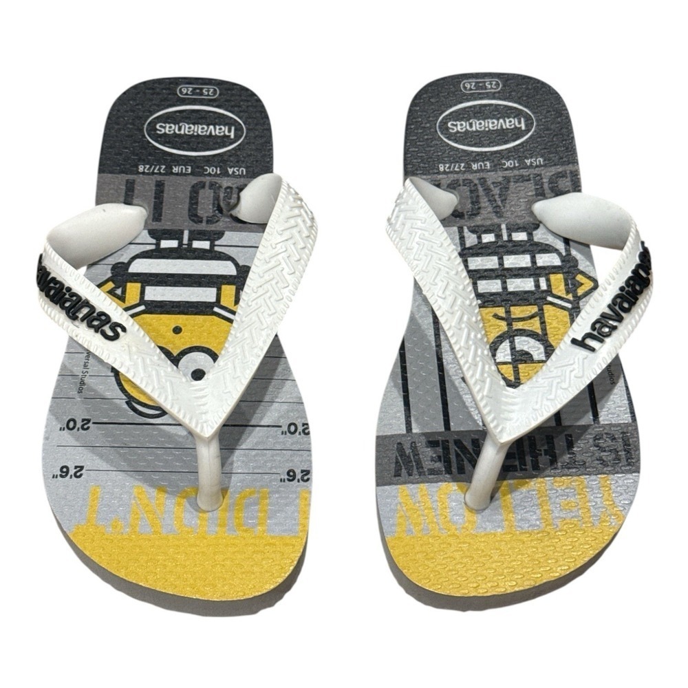 Havaianas Toddler Unisex Flip Flops The Minions Jail Outfit‎ Gray Slippers Sz 10